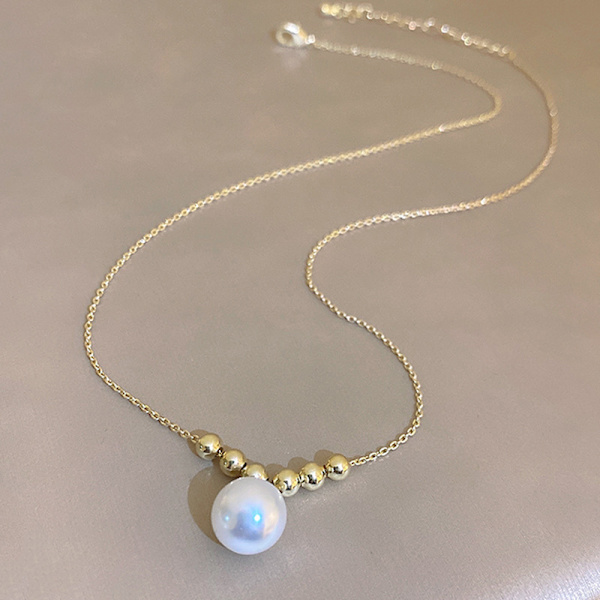 Elegant delikat perle anheng kragebenet halskjede for kvinner Fash