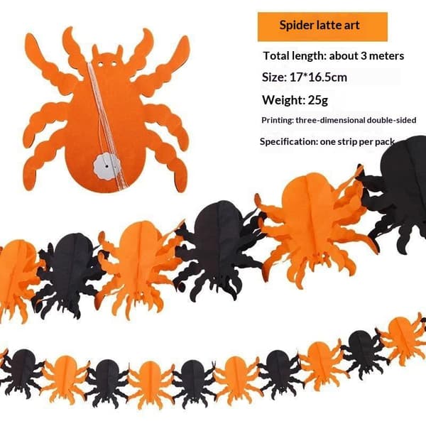 3 meter Halloween hengende girlander vimpel flaggermus gresskar spøkelser spi A4