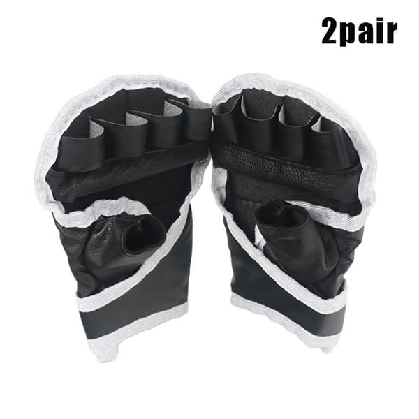 Halvfinger boksetræningshandsker Sort 1/2 par fingerløse handsker 2 pairs