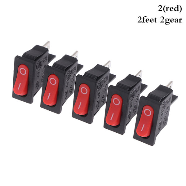 5 stk KCD1-110 9,5x21mm vippekontakt ON/OFF 2-pin instrument Po 2(red)