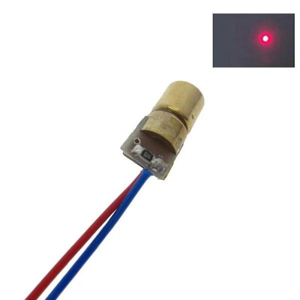 10 stk. justerbar mini-pointerdiode RØD prik-diodkredsløb kobber 3V10PCS