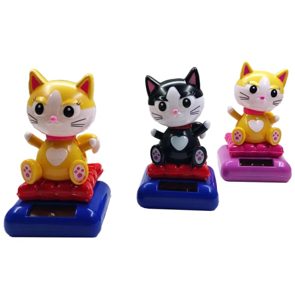 Solenergi Dansende Risting på hodet Lucky Cat Toy Car Dashboard Inn B