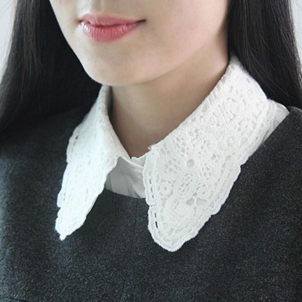 Vintage skjorta kvinnliga avtagbara kragar docka faux skjorta vinter A