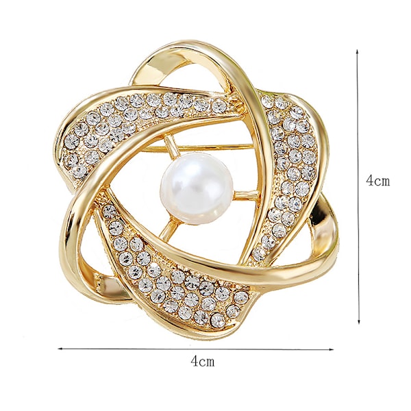 Mode Rhinestone Camellia Brosch För Kvinnor Kläder Smycken Pa 1pc