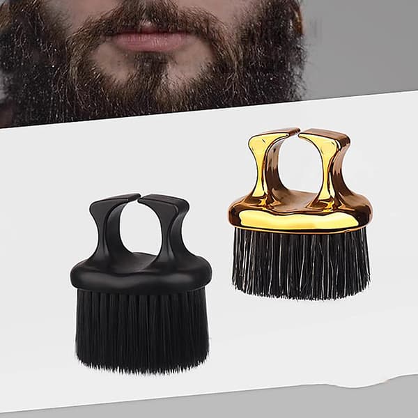 Frisør Fingerbørste Barberting Ren Hårbørste Nakke Duster Black