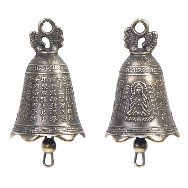 2 st antika klocka Kina mini mässing koppar skulptur be Guan