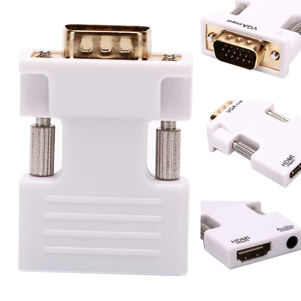 VGA til HDMI Adapter Full HD 1080P o Video Converter Bærbar PC