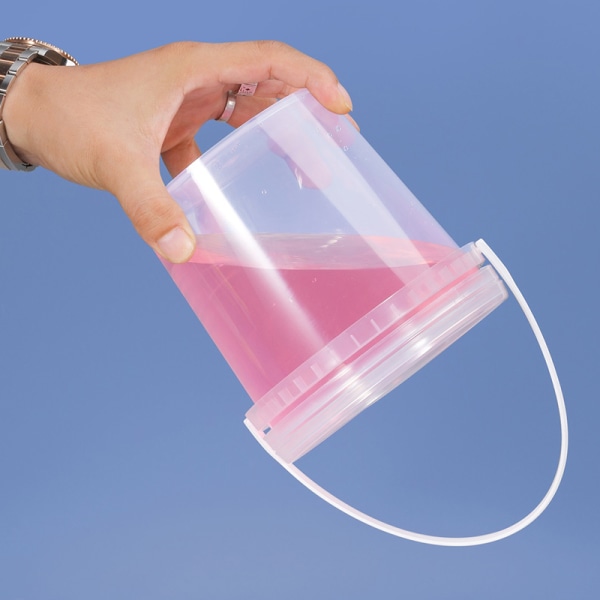 150ML-1500ML plastikspande + låg - tomme hvide med håndtag - 300ML