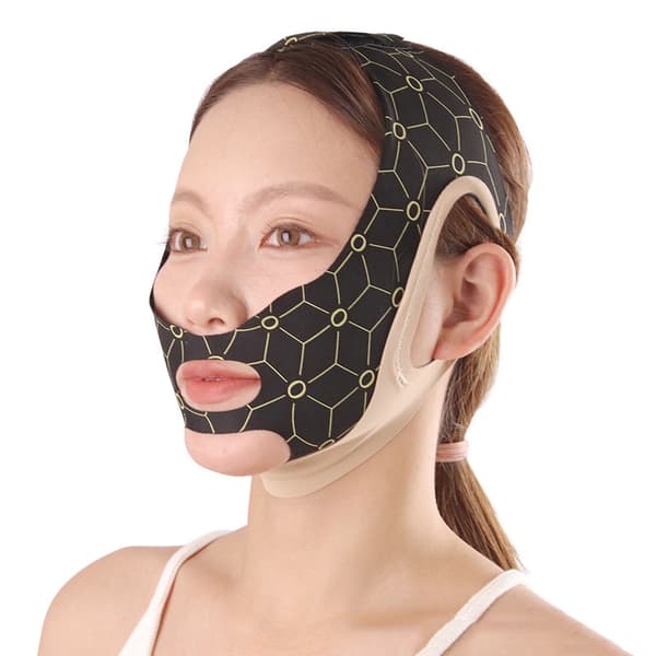 Elastisk V-formad maskrem Dubbelpress Ansiktsskulpterande mask Nude Pressure