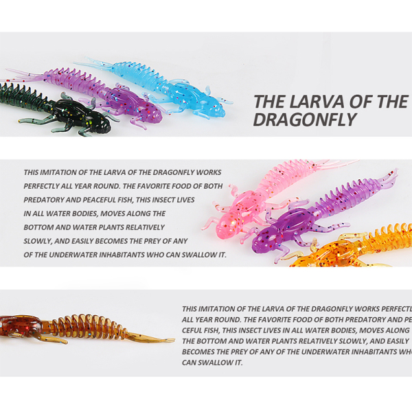 Supercontinent 5kpl Larva Soft Bait 5cm0.8g Kelluva makean veden B