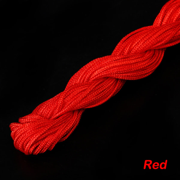 24 meter 1,0 mm nylonsnor armbånd Flettet snor gør-det-selv kvaster B Red