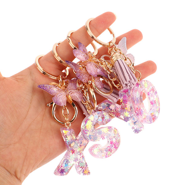 1 kpl A-Z Letters avaimenperä naisille Tupsu Butterfly Pendant Ini H