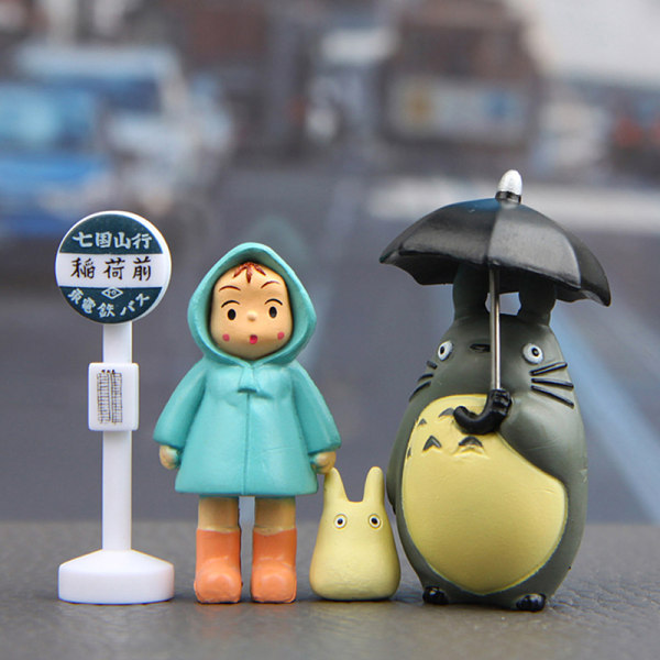 4kpl/erä 3-5cm Anime My Neighbour Totoro Action Figuurilelu White&Blue