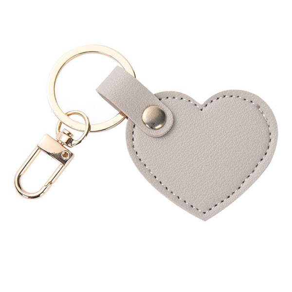 Læder hjerte nøglering Fashion læder hjerte form nøglering taske Gray