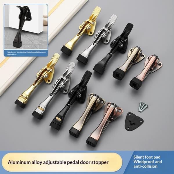 1 Set Kick Down Dörrstopp Antikollision Enkel Pedal Golv Ho Silver
