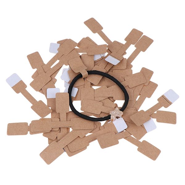 50/100 stk. firkantede blanke prisetiketter for halskjede, ring og smykker 50Pcs