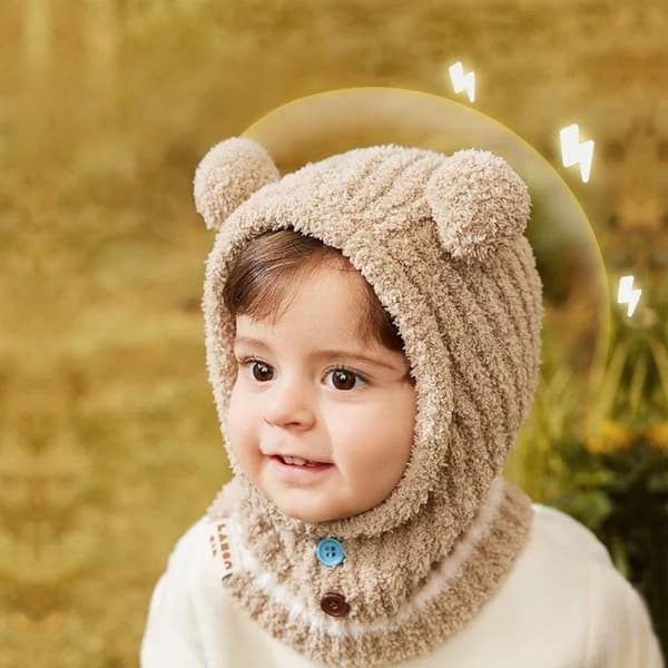 Vinter barneskjerf One Piece Lue Balaklava Hodeplagg Varm Baby Øre A2