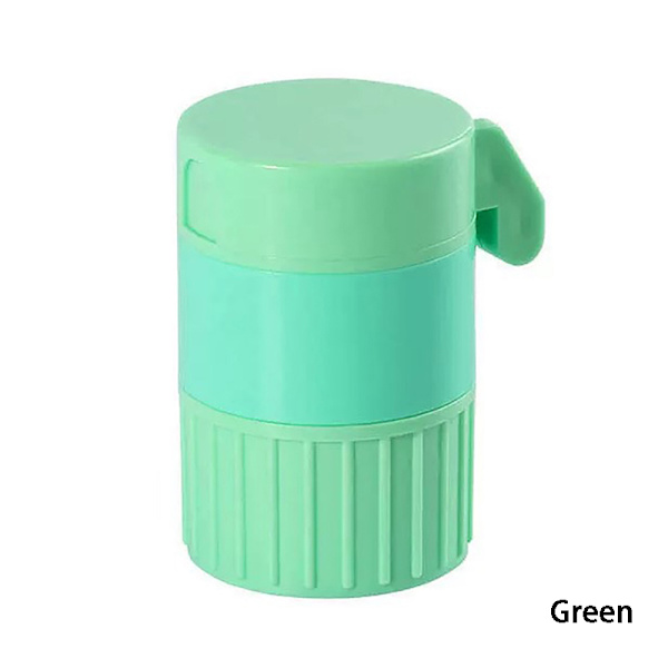 4 In 1 Pill ter Medicine Crusher Grinder Grinder Splitter Porta Green