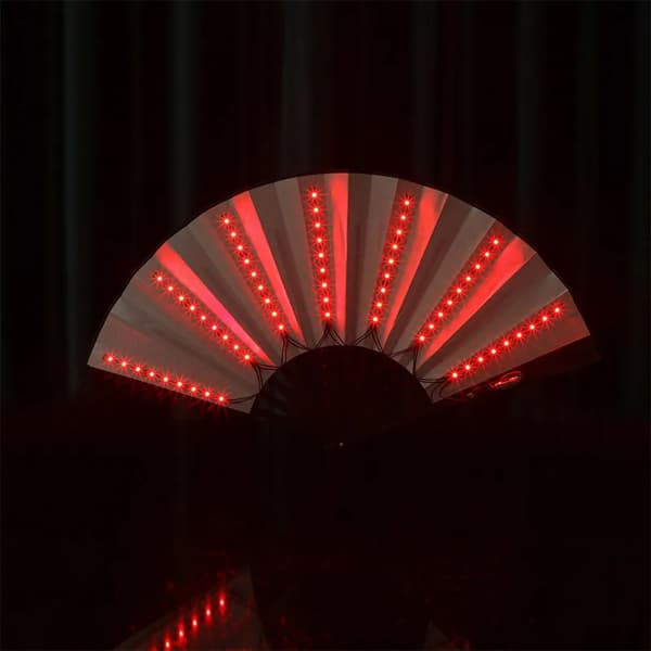 Glow Foldbar LED Danse Vifte Lys Nat Show Halloween Chr Blue