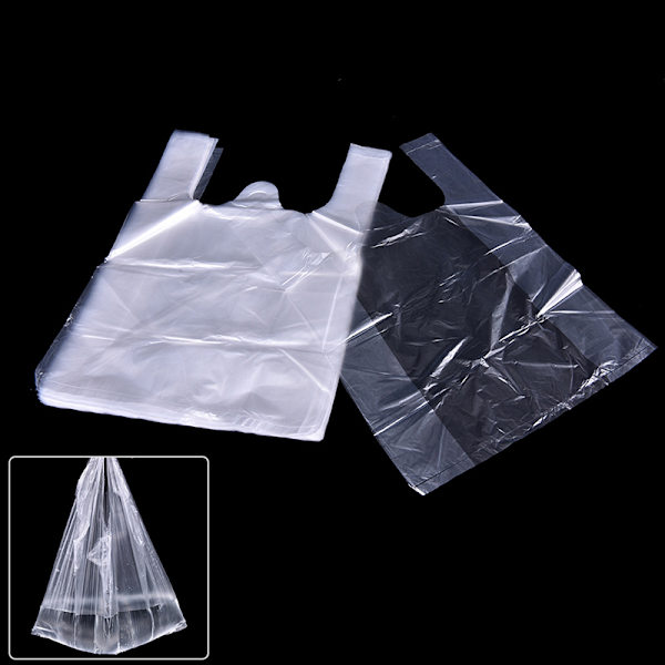 46 stk 15*23cm Plast T-skjorte Bæreposer for Butikker Supermarkeder