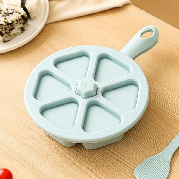 6-i-1 trekantet sushiform til risboller, non-stick Blue