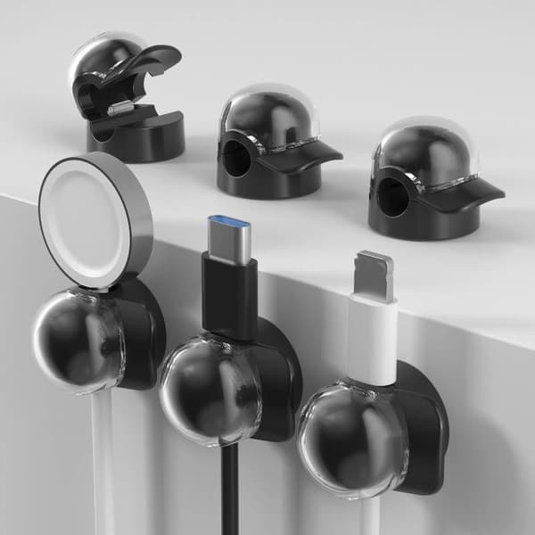 3/6 stk. fjederjusterbar skrivebordskabelorganisator - datakabel H A 3PCS
