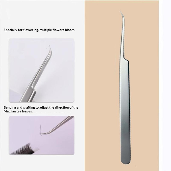 Fiber Tip Rustfritt Stål Vippeextensions Pinsett Antistatisk M B