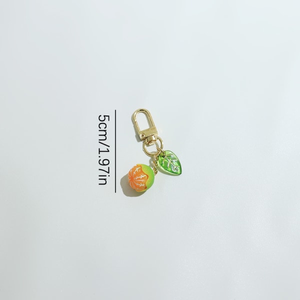 e Simulering 3D orange frukt nyckelring hängande väska charm telefon A A3