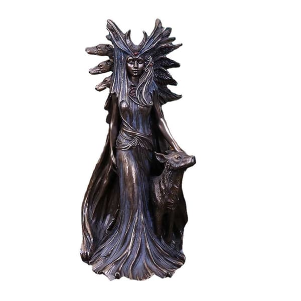 Hecate, gresk gudinne for magi med sine hunder, statuefigur M 1PCS