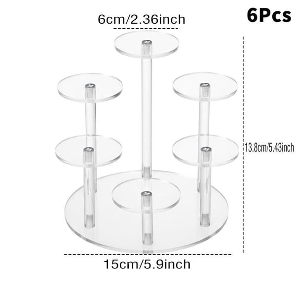6/8/10-delad rund basdisplayställ Transparent 6 bases