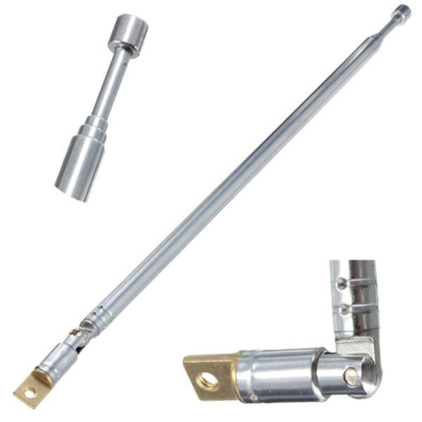 Erstatnings 60 cm FM-antenne Radio Bærbar 6-seksjoner TV-antenne
