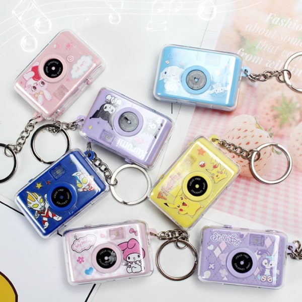 Sanrio Kuromi Melody Cinnamoroll minikamera bil nøglering A3