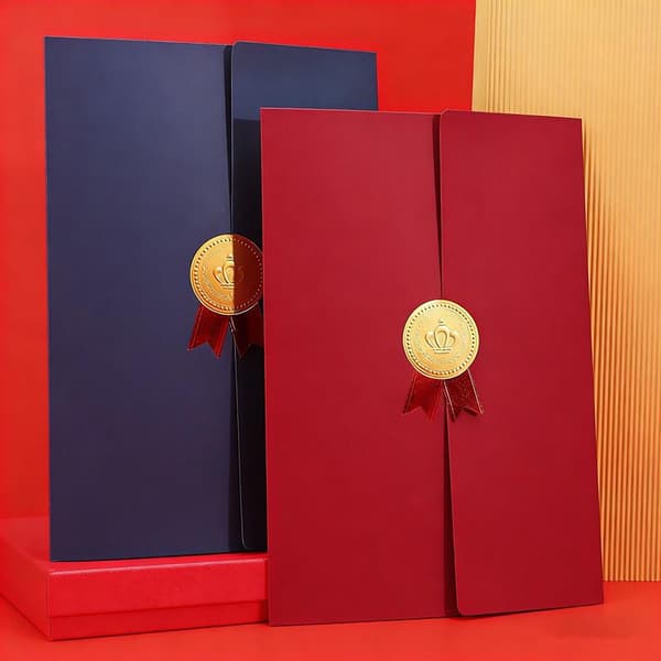 Eksamens A4 Pris Certifikat Holder Tre-fold Side Papir En Blue