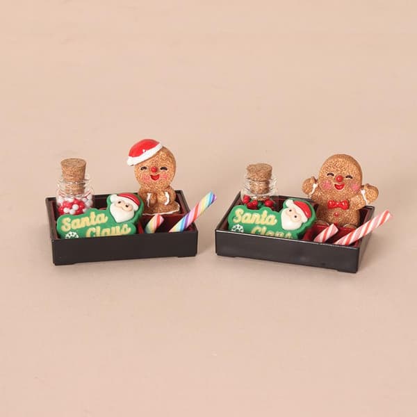5/6/8 st Mini julpepparkaksgubbe harts prydnadsset för A9