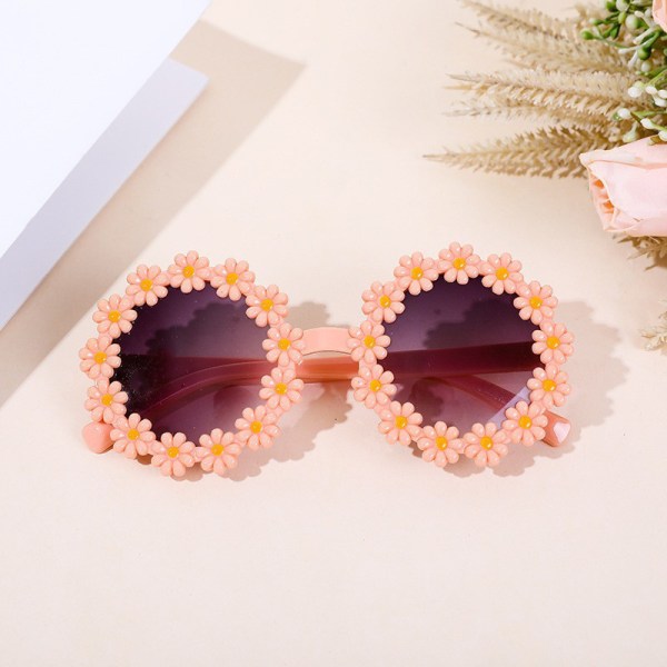 Child Daisy Flower Eyeglasses UV Protection Shade Solbriller Ul Pink