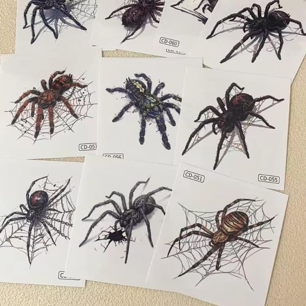 5 stk midlertidige klistremerker for Halloween kroppsdekor Edderkopp A6