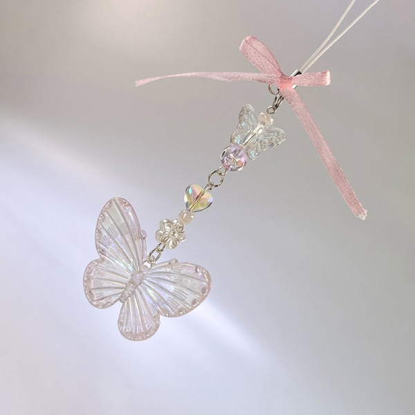 Creative Pink Kawaii Butterfly Star Phone Charms Pendant e Butt