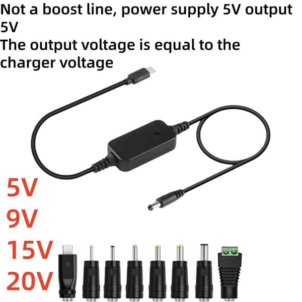 1 sæt DC 5-20V 65W Boost Converter med 8/10 adaptere Type C til A