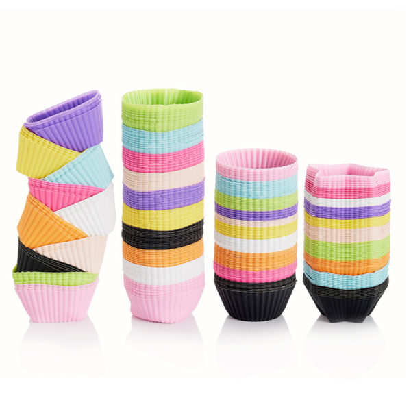 4st/ Set Mini 4 Styles Form Silikon Muffin Tårta Molds Purple