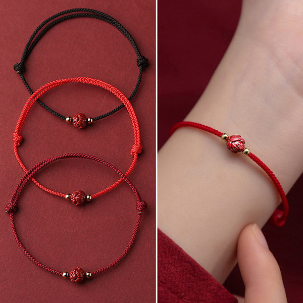 Tibetansk buddhistisk Lotus Perlearmbånd Håndlavet Flettet Adjusta A3