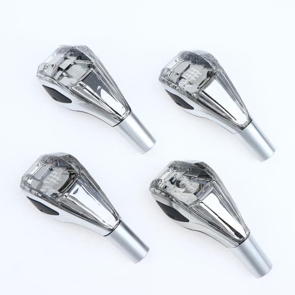 1 sett krystall flerfarget LED-lys bil girskifterknapp modifisert Gray PRND Automatic