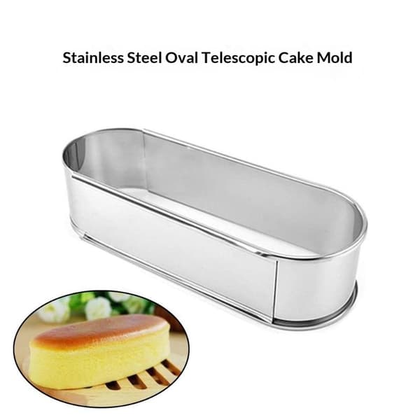 Justerbar Oval Kakeringform i Rustfritt Stål for Mousse Bakverk