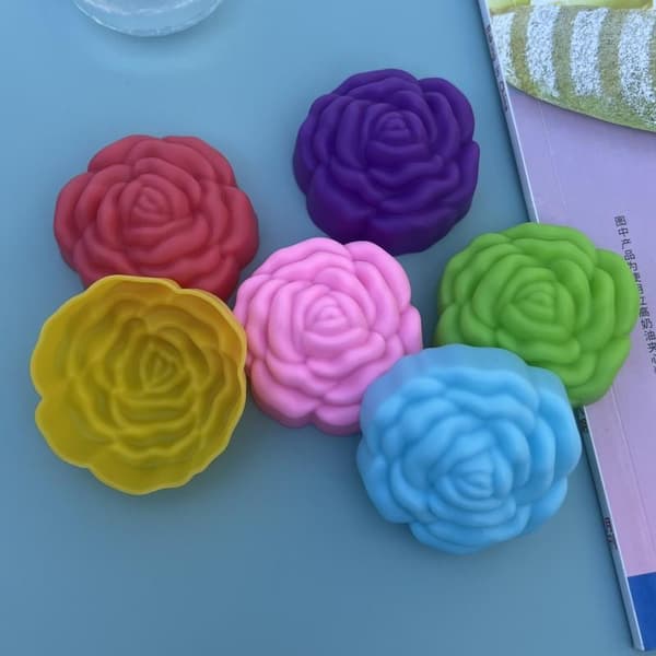 Blomma Silikon Ljusform DIY Handgjord 3D Ros Tvål Gips R