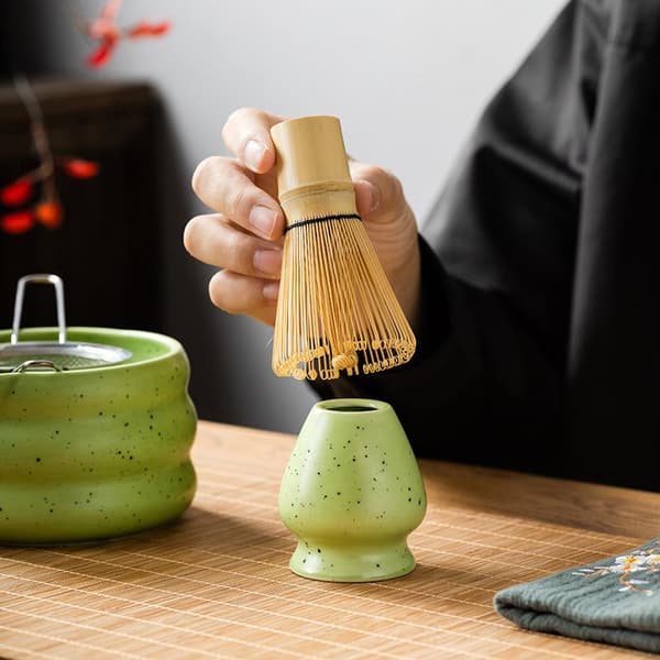 Bambu Matcha Vispiläsetti Matcha Vispilä Vispilänpidike Perinteinen T Blue 5Pcs