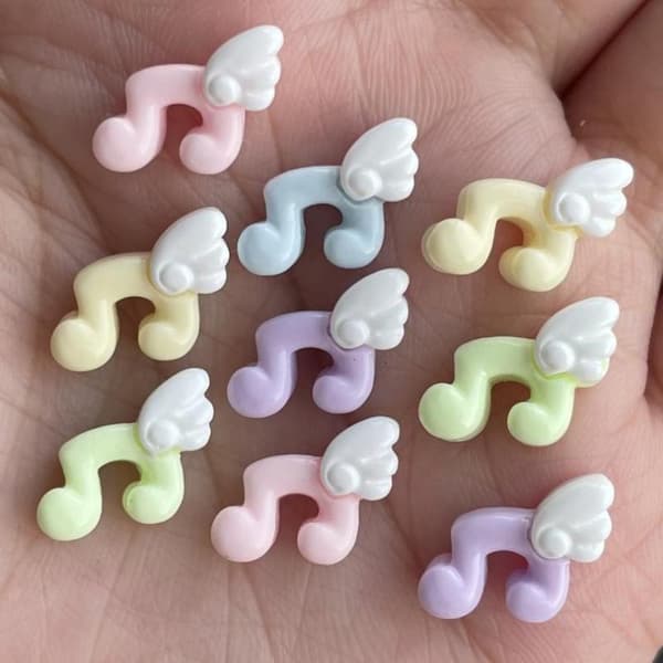 e Pastel Harpiks Musiknode Charms Med Englevinge Design Til DIY Purple