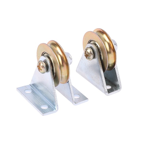 1Set Bracket Pulley Wire Rope Fixed Roller Over-line Hanging Wh 01