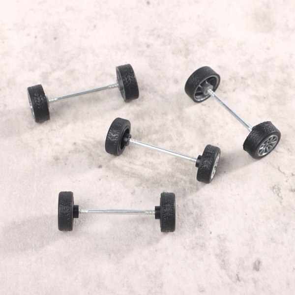 1Set 1:64 Bilhjul för Hotwheels Gummitäck med hjulaxel 2#-1Set