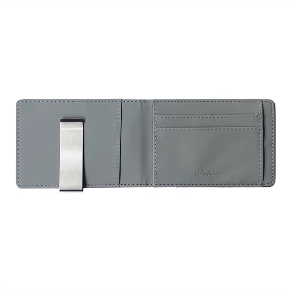 Mode Mænd Tynd Bifold Money Clip Læderpung Gray