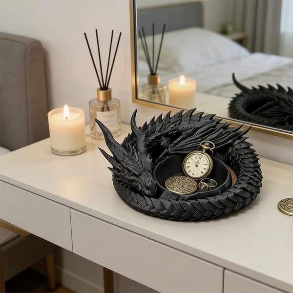 3D-printet drageformet bakke Gray