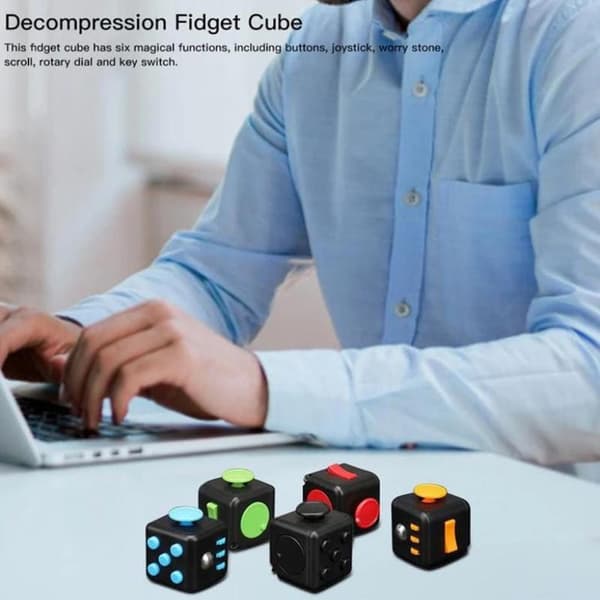 Magisk Fidget Cube Leksak Anti- Stress Fokus Uppmärksamhet Dekompression Grey Red